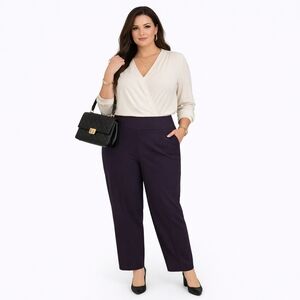 Harvé Benard Wide Leg Wool Organic Office NWT Winter Trousers - Women's 16